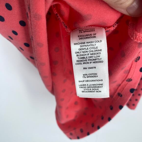 Vineyard Vines Dress & Leggings Girls Large Salmon & Black Polka Dot Preppy - Picture 9 of 10
